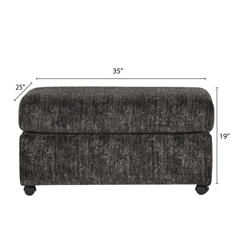 Repose-pieds Oliwier, gris anthracite, Velours côtelé gris anthracite