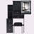 29.2" Small Size Left Bedside Cabinet Vanity Table + Cushioned Stool, Large Sliding, Touch Control, Tri-Color Switching, Brightness Adjust LED Mirror, High Capacity Storage, Suitable For Small Space-160305596