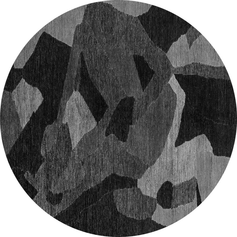 Tapis abstrait en laine et polyester tissé à la machine Calderin, Rond 6 pi