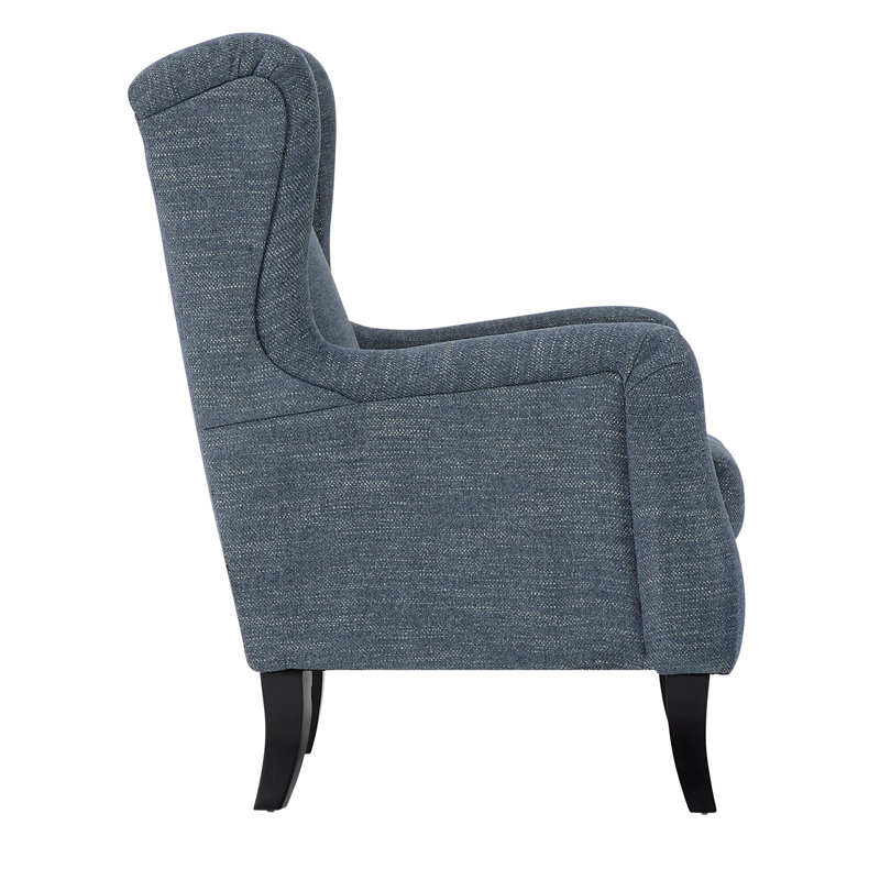11400 Polyester Wingback Chair, Off White Polyester Blend