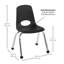 Chaise empilable 12 pouces avec patins à billes, 96 pièces / palette -128757084-128757086-116183656