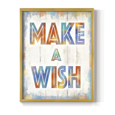 «Make A Wish», reproduction encadrée - bois massif