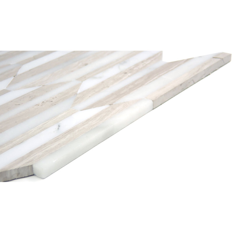 Bizou™ 10 x 12 in. Marble Decorative Accent Tile, White/Cream