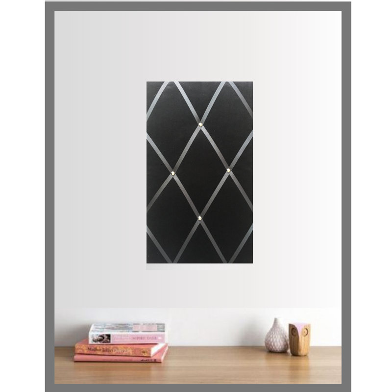 Fabric Corkboard / Bulletin Board, Black, 28 x 48 cm