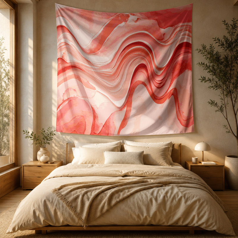 Tapisserie murale aquarelle abstraite 1, 88 po x 104 po