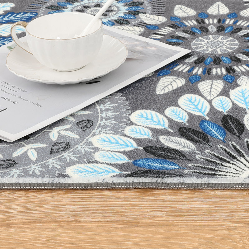 Tapis de cuisine antidérapant 3 pièces Mcnish, Bleu / gris / beige