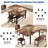 5-Piece Extendable Dining Table Set for 4-8 People, 63 Inch Kitchen Table with 2 Benches & 2 Stools, Space Saving Modern Dining Room Furniture, Easy Assembly Metal Frame - Brown