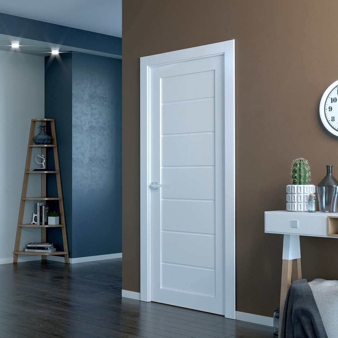 Alda DIY-Friendly Paneled Manufactured Wood Composite Prefinished Standard Single Swing Door Belldinni 