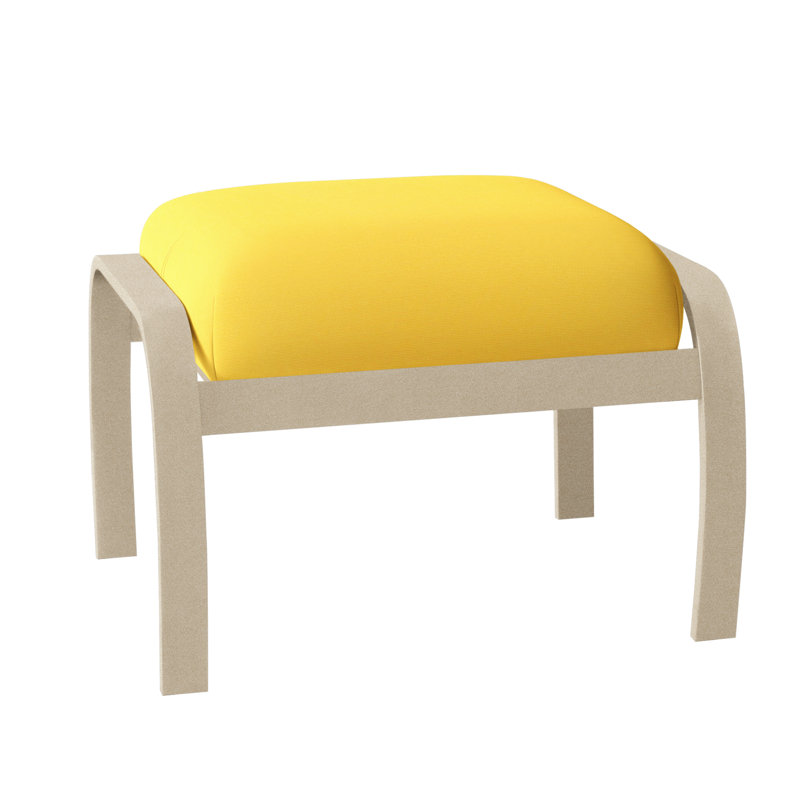 Repose-pieds avec coussin Askar, Graphite texturé, Toile Sunbrella® jaune tournesol