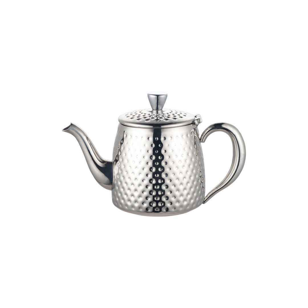 Café Olé Sandringham Teapot, 18/10 Stainless Steel with Hammered Finish
