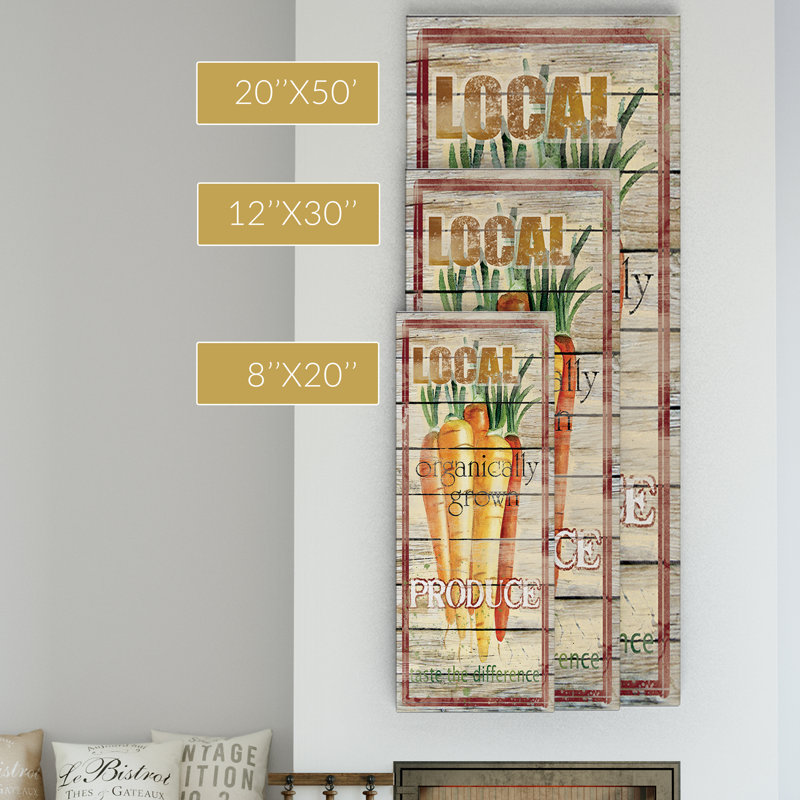 " Carrots " by Carol Robinson, 20" H x 50" W x 1.5" D