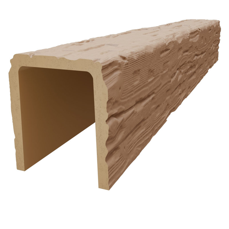 120" Primed Tan Faux Wood Beam with Salvaged Timber Texture