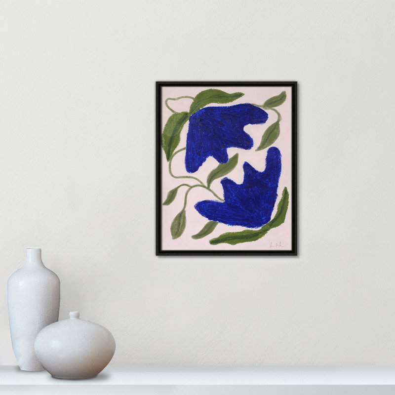 «Colette Blue Anemones» par Camilla Bergqvist, H 21,5 po x l 17,5 po, Espresso