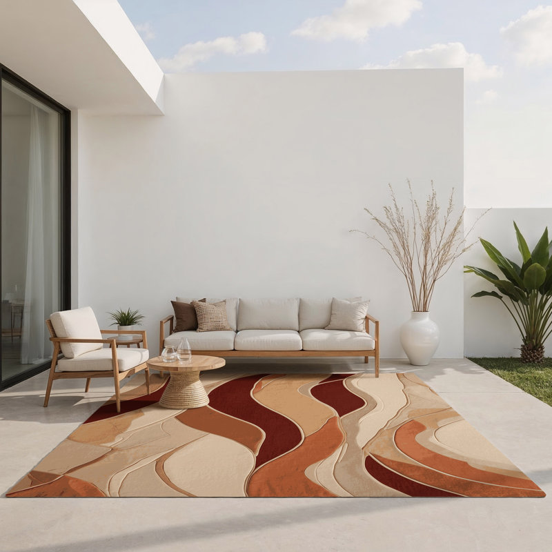 Tapis intérieur et extérieur Sunlit Strands, Rectangulaire 8 pi x 10 pi