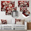 Orchidées blanches et rouges II - art mural floral abstrait en métal-2075608917