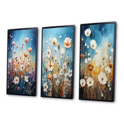 «Meadow Pointillism», 3 pièces sur toile