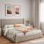Lit plateforme en bois avec décoration grain de bois vertical-699867974-699867971