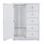 Point Breeze - Commode de porte à miroir - Blanc frais avec finition glacis gris doux