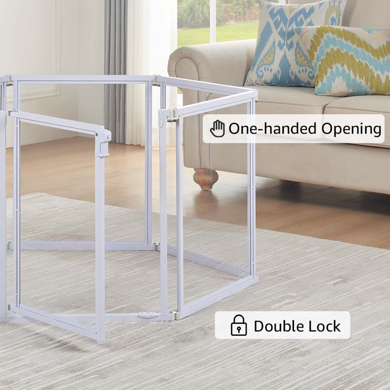 Parc pour chien transparent transparent, 6 panneaux, H 24 po x l 166,4 po x P 1,17 po