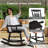 Outsunny Outdoor Wood Rocking Chair, 350 lbs. Porch Rocker with High Back for Garden, Patio, Balcony, Black-1494945386