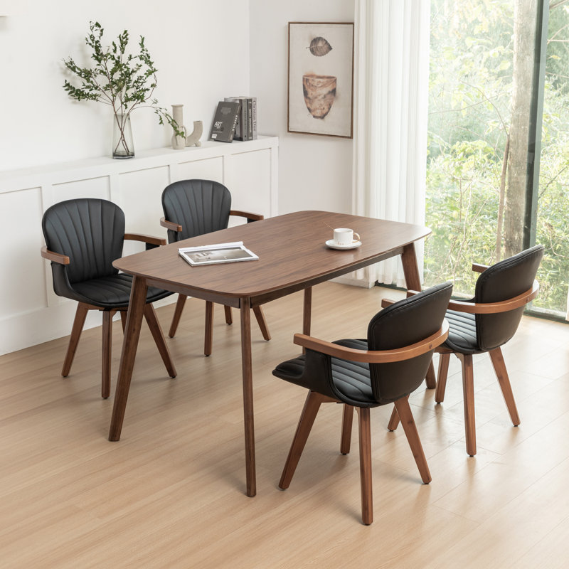Kretzmer Upholstered Dining Chair, Black