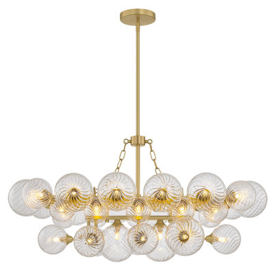 12 - Light 41"d Dimmable Glass Globe Bubble Chandelier