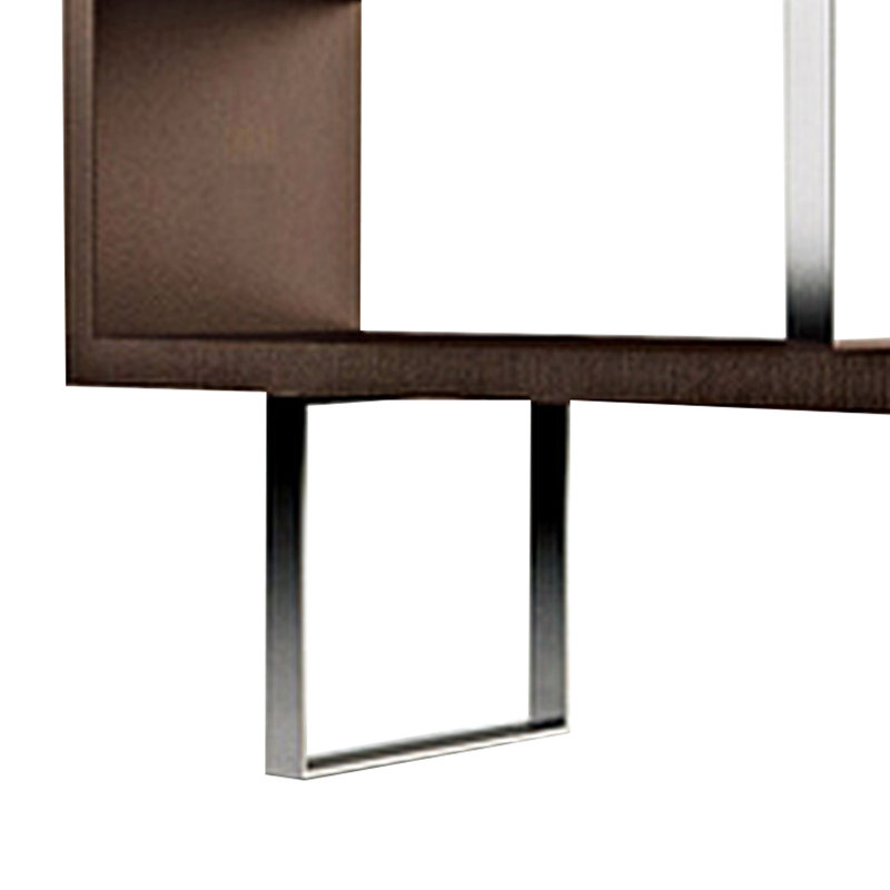 Charlis Geometric Bookcase, (4 Shelves) 67" H x 51" W x 16" D, Brown