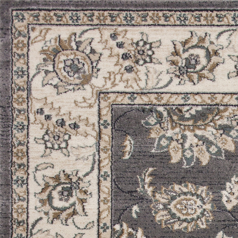 Tapis oriental gris / ivoire Arnot, Tapis de couloir : 2 pi x 7 pi 7 po