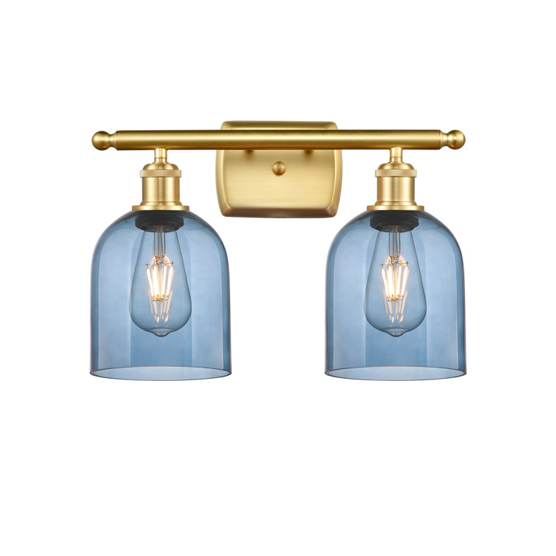 Allysson 2 - Light Dimmable Vanity Light, Satin Gold, Princess Blue