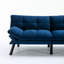 Lit moderne en bleu marine, adapté aux petits appartements et aux espaces de vie Lit en velours bleu 2 places, réglable, s'adapte