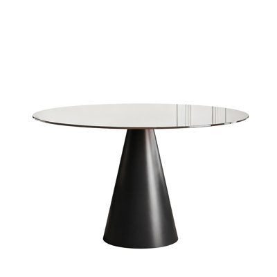 Table de salle à manger ronde en verre de 35 pouces