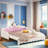 Extending Upholstered Daybed With LED Lights And Crown Headboard-1624630409