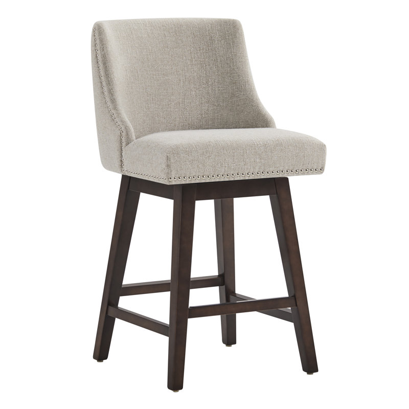 Tabouret de comptoir pivotant rembourré Orbay, Nathan Ginger Tweed