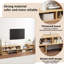 Meuble télé modulaire en bois avec compartiments ouverts réglables, console multimédia Freestyle, unité de rangement modulaire minimaliste pour petit salon et chambre à coucher (finition bois clair)