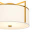 Transitional 3-Light Drum Linen Fabric Semi Flush Ceiling Light