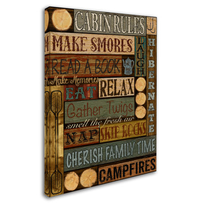 'Wilderness Lodge 20' Textual Art on Wrapped Canvas