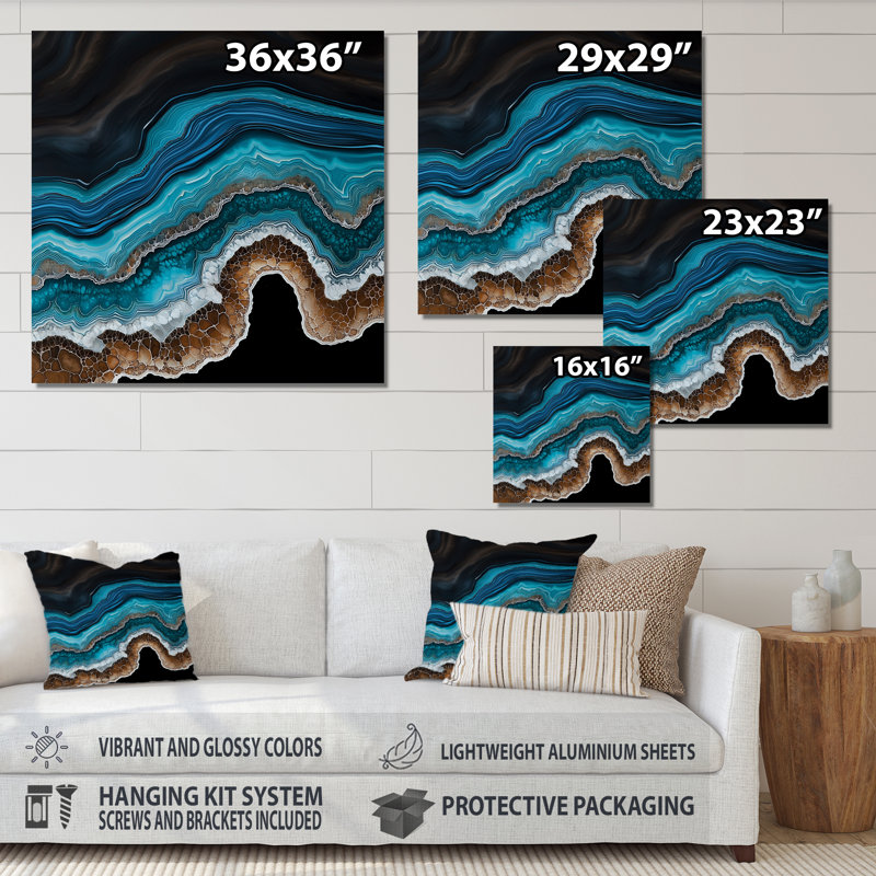 «Boundless Veil Of Agate II», impression d'art mural en métal Farm, H 16 po x l 16 po x P 0,84 po