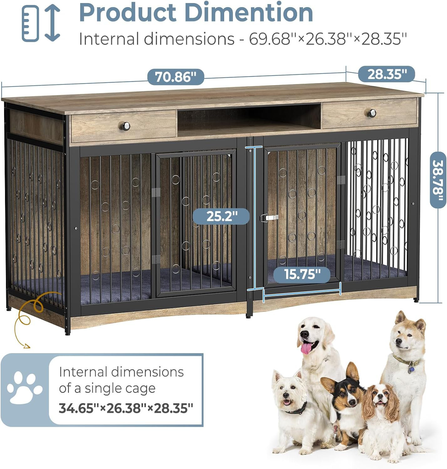 Fresh Look at Tucker Murphy Pet 70 86 Dog Crate Furniture Large Breed