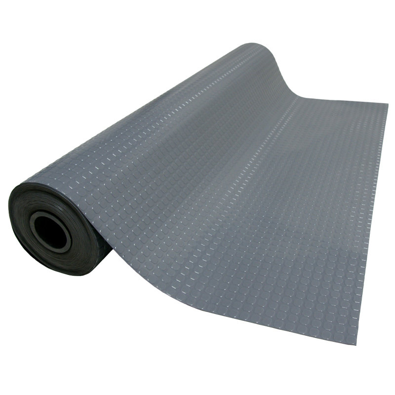 Rouleau de plancher de garage en gris foncé 4 po pi. x 9 po. "poignée-bloc", 4 pi x 4 pi