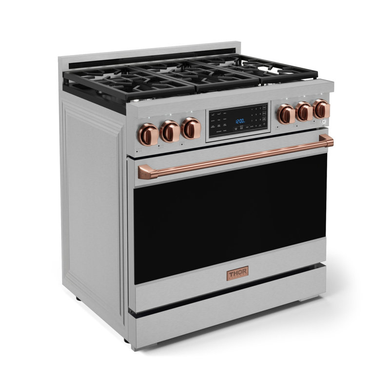 Cuisinière professionnelle au propane liquide de 36 pouces avec panneau tactile inclinable Gordon Ramsay de THOR Kitchen
