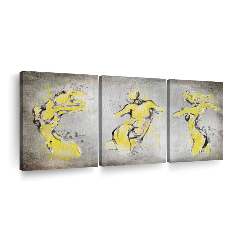 Figurine féminine, reproduction d'art sur toile, H 15 po x l 32 po x P 1,25 po