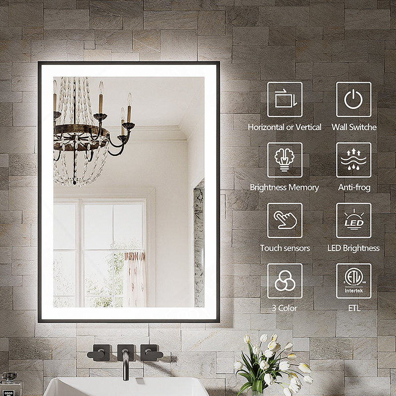 Frameless LED Bathroom Mirror,Smart Mirror, 40" x 72"