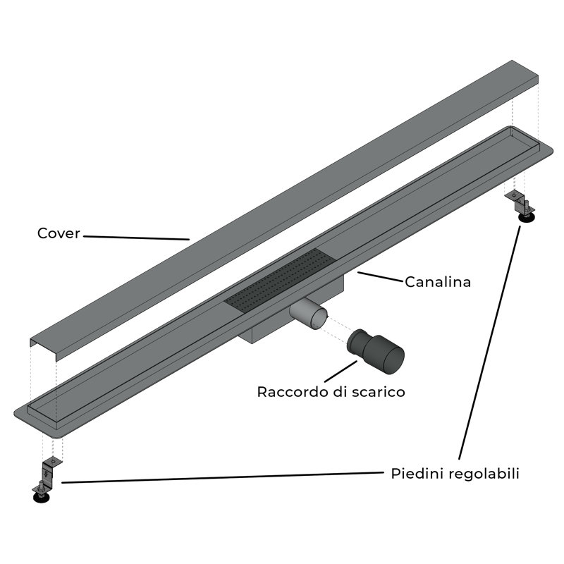 Stainless Steel 70cm Linear Grid Shower Waste