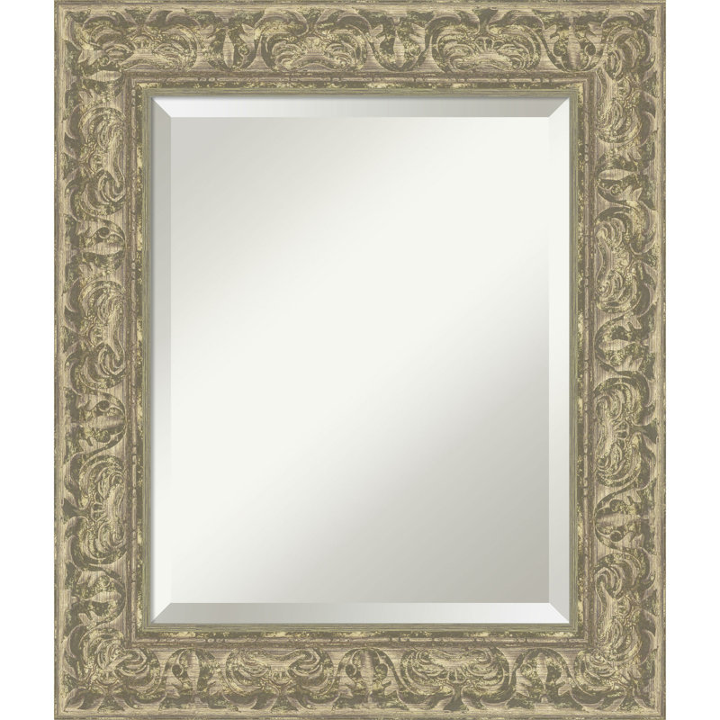 Luxe Beveled Framed Wall Mirror, 26.75" x 22.75", Antique Silver