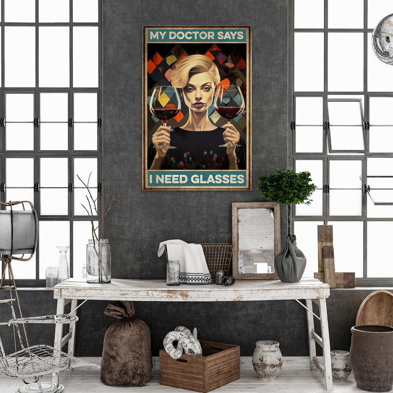 My Doctor Says I Need Glasses 2 - 1 pièce Rectangle My Doctor Says I Need Glasses 2 - 1 pièce, reproduction d'art graphique sur toile tendue sur toile tendue