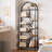 Bookshelf 6 Tier Arched Bookcase 81.7In Tall Display Racks Geometric Open Storage Shelf-106885644