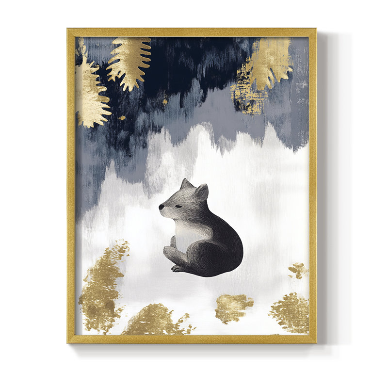 «Christmas Holiday», art encadré CLIII, bois massif, H 21 po x l 17 po, Doré
