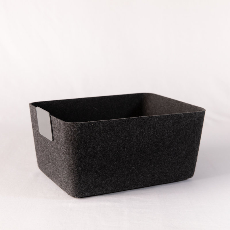 Sculpted Felt Storage Wide Bin, Carbon