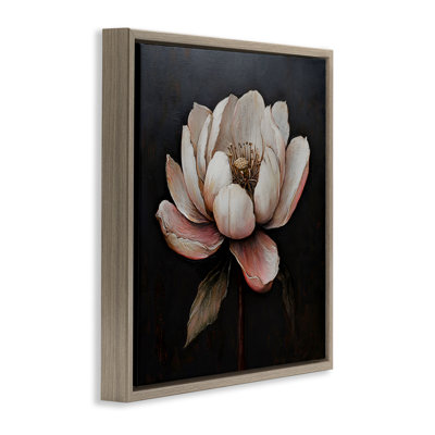 Vintage Lotus Flower Floating Frame, design by LSR Creative Studio