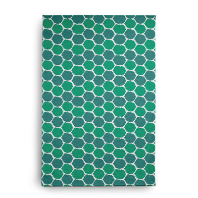 Tapis intérieur / extérieur géométrique en chenille tissé à la machine en vert